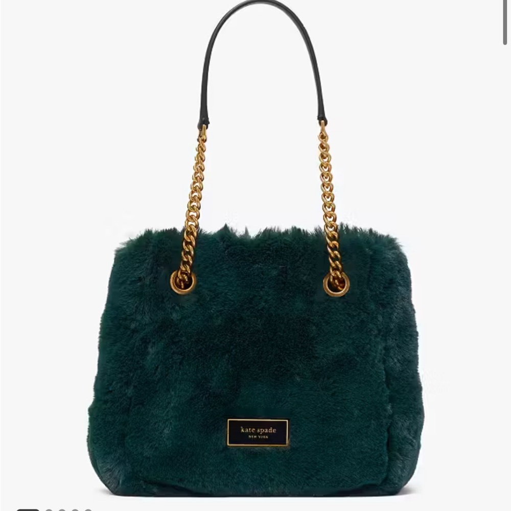 Kate Spade Green Faux Fur Tote Bag